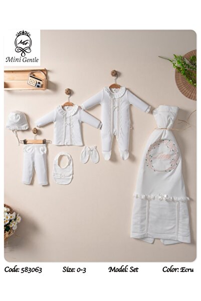 Baby shine طقم استقبال قطني بناتي تركي فاخر - 100% من القطن التركي الناعم -7 قطع