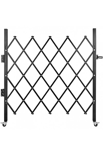 Vivatechnix Poartă pliabilă tip acordeon, oțel, neagră