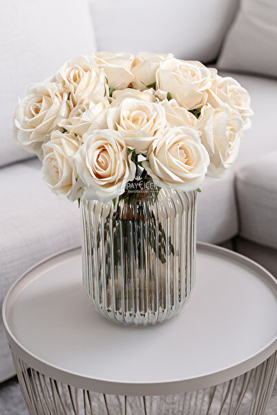 Yapay Çiçek Deposu Artificial Flower Premium 7-Piece Viper Rose Bouquet 25 cm...