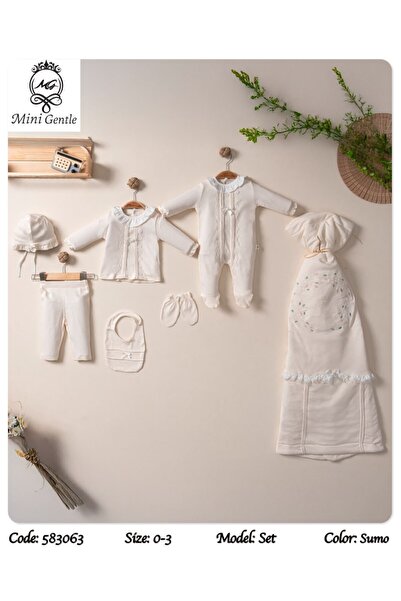 Baby shine طقم استقبال قطني بناتي تركي فاخر - 100% من القطن التركي الناعم -7 قطع