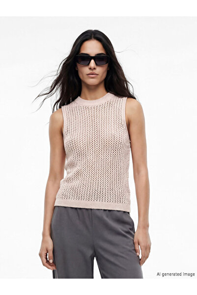 LC Waikiki Γυναικείο πλεκτό εσώρουχο μπεζ με ανοιχτόχρωμο λαιμόκοψη