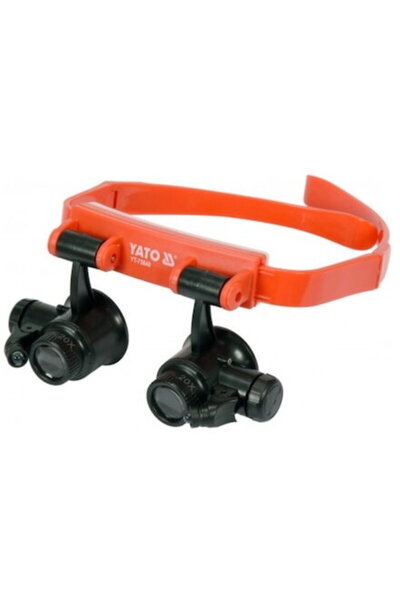 yato Head Magnifier with Strap and LED Lighting 10x-25x