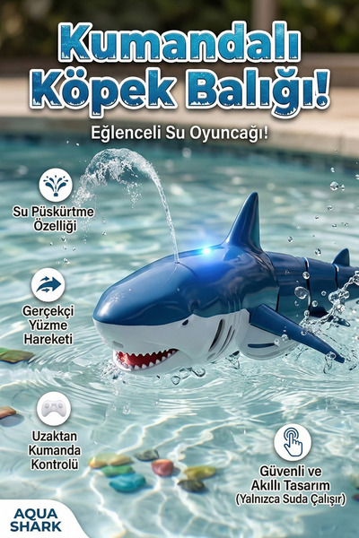 craftivio Uzaktan Kumandalı Suda Yüzen Su Püskürten Işıklı Şarjlı Oyuncak Köp...