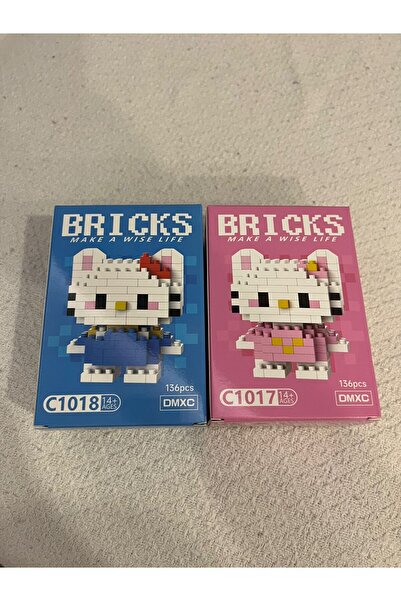 B&B Casee İkili Hello Kitty Mavi Ve Pembe Bricks Lego