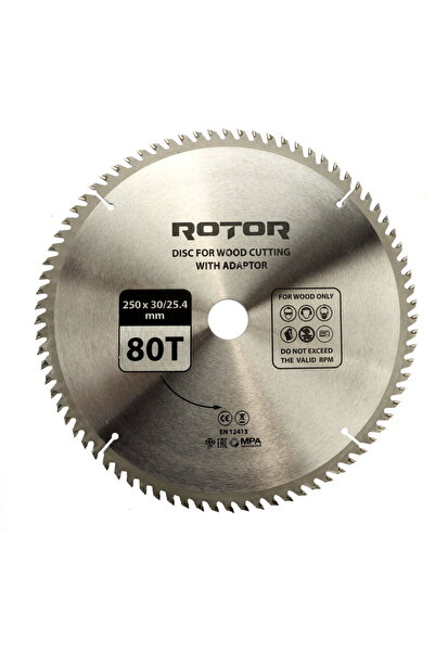 Rotor Disc de tăiere pentru lemn 250*30/25.4 cu adaptor 80T