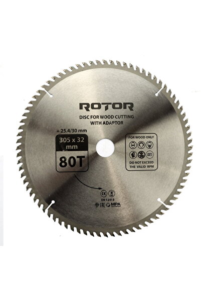 Rotor Disc de tăiere pentru lemn 305*32/30/25.4 cu adaptor 80T