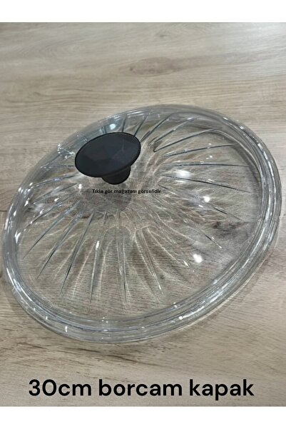 L K Laurel Kitchen 30cm büyük boy tencere tava cam kapağı ısıya dayanıklı bor...