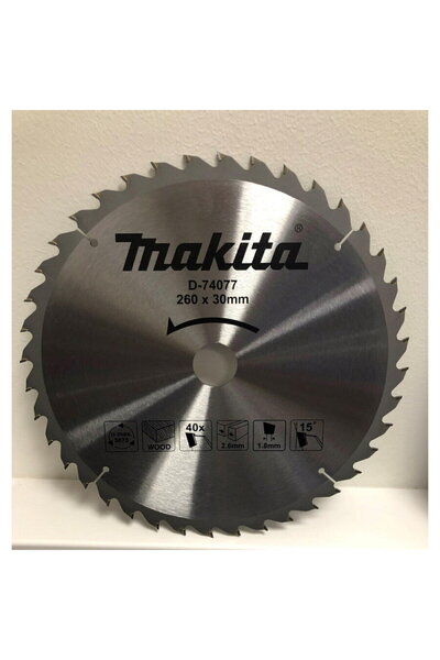 Makita Lamă de ferăstrău pentru lemn 260x30mm 40 dinți MD-74077