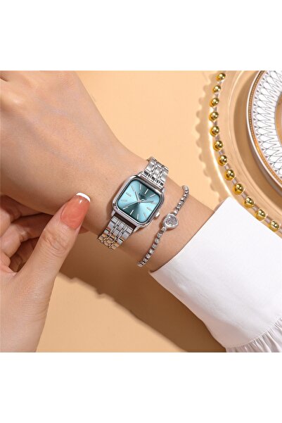 GENERAL A sleek and elegant women's watch with a modern square design and a s...