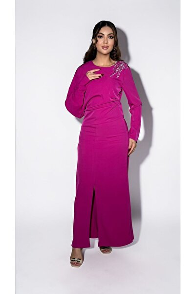 gmax Women's soft dress with crystal shoulder embroidery