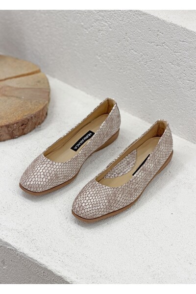 NUR KARACA 25142220Y Оригинални кожени балетни обувки с мотиви за всеки ден з...