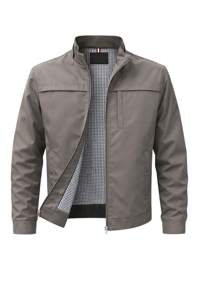 SİVAİST New Season Men's Light Gray Water and Windproof Seasonal & Summer Coa...