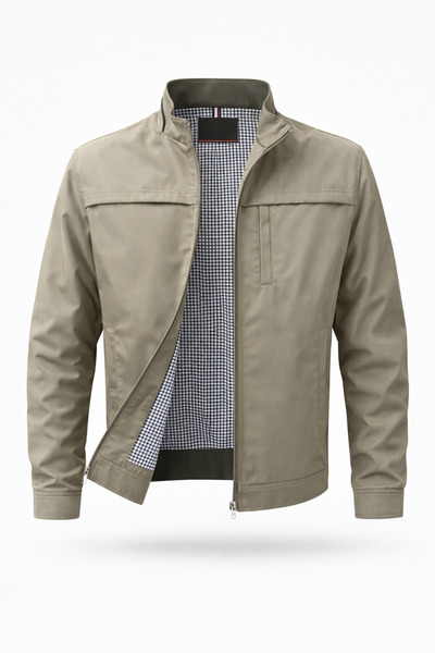 SİVAİST New Season Men's Cream Seasonal & Summer Coat with Two Inner Pockets,...