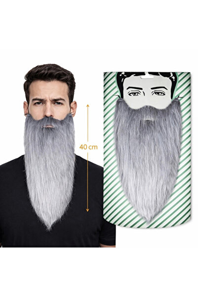 Lisinya Gray Color Elastic Long False Beard 40 cm - Tygoo