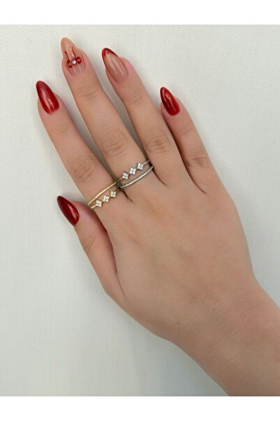 Store خاتم ديفا تشارم بتصميم البرسيم البسيط ذو الصفين القابل للتعديل