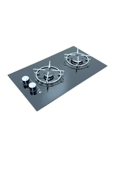 univercal Karavan İki Gözlü Geniş Ankastre Cam Ocak / Gaz Emniyetli / 30X51 CM