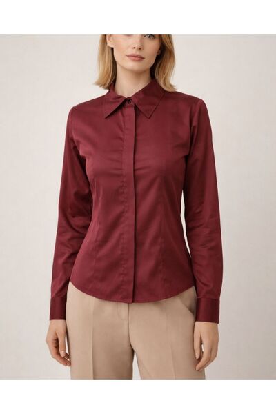 Qualia Butik Kadın Piliseli Fitted Gömlek