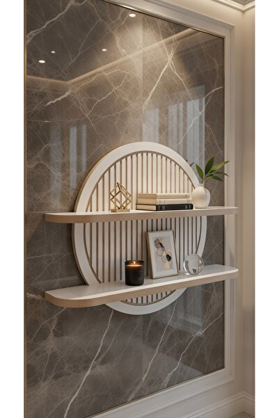 Muall Collection İKİ GÖZLÜ YUVARLAK DEKORATİF DUVAR RAFI, BAHARAT,KAKTÜS, BİB...