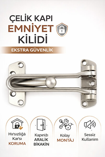 DESIPHON Çelik Kapı Emniyet Kilidi Emniyet Kelepçesi Güvenlik Kilidi Metal Ka...