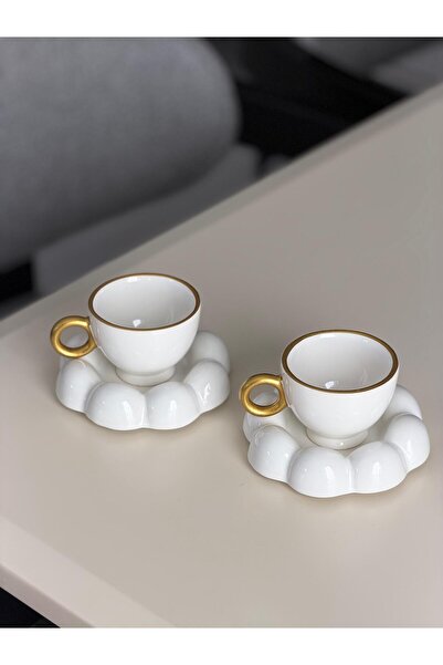 Hediye Köşkü 2-Person Cloud Model Turkish Coffee Cup