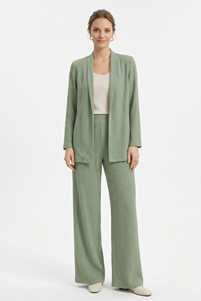 soft&basic Γυναικείο πουκάμισο με ανοιχτό γιακά χωρίς κουμπιά Bürümcük Σετ πά...