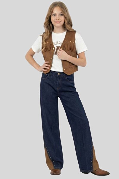 ww waka waka kids store cu ciucuri piele întoarsă Set de blugi vestă și evaza...