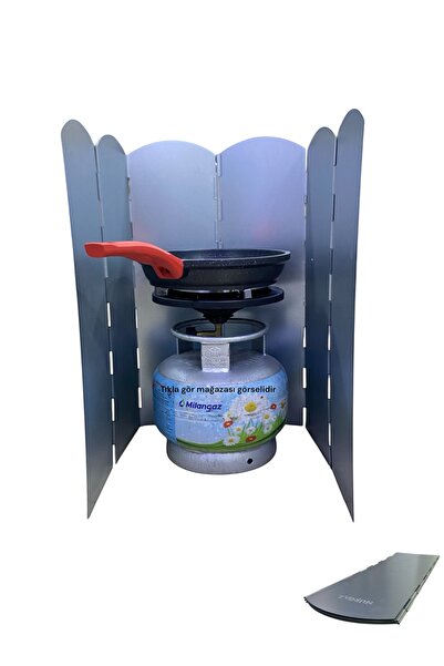 CAMPOUT Katlanır büyük boy rüzgarlık kamp piknik balkon teras tüp ocak arkası...