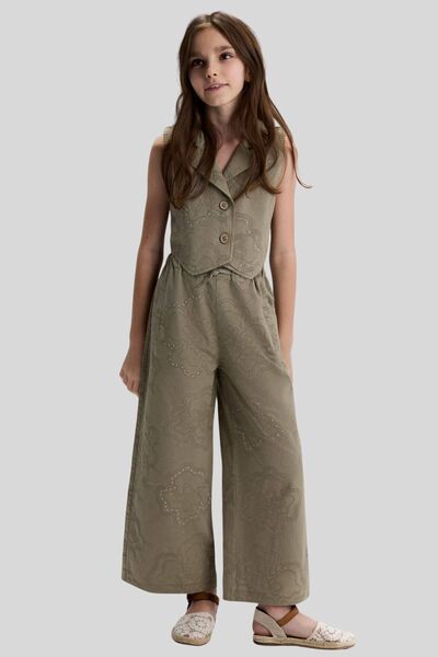 ww waka waka kids store Set Y vestă brodat pentru fete și pantaloni largi