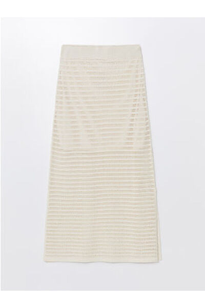 LC Waikiki Modanova Sezon Black Comfortable Fit Patterned A-Line Women's Skirt