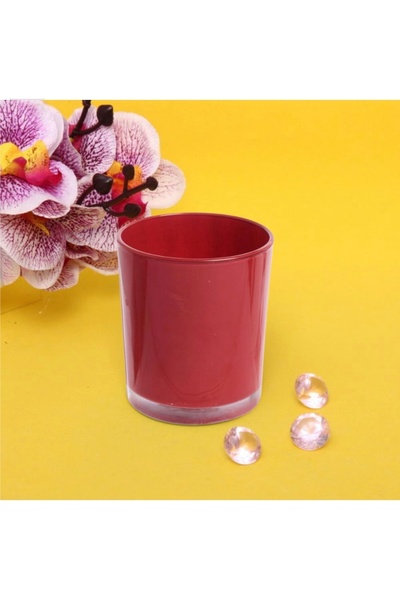 İV BLUE PURPLE 6 Pieces Red Pastel Color Glass Candle Holder - Interior Paint...