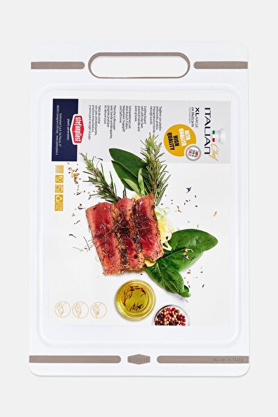Stefanplast Anti Slip X-Large Plastic Cutting Board, White