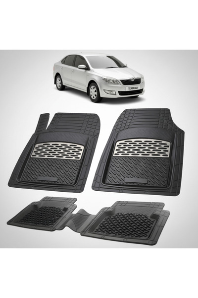 TEAMCAR Συμβατά πατάκια δαπέδου Skoda Rapid I 2012-2019 | Ασημί