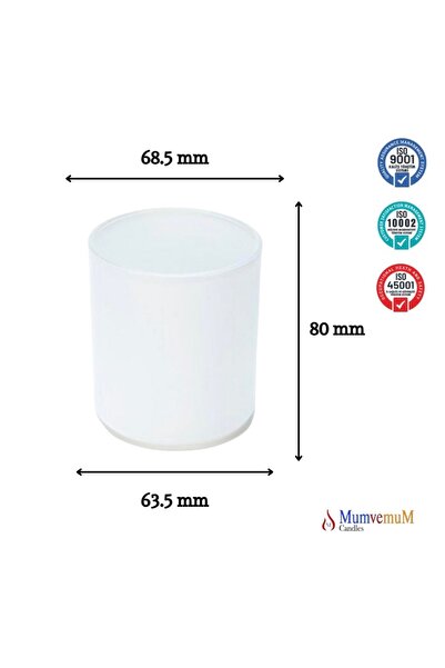 İV BLUE PURPLE حامل شموع بارس 6 قطع، كوب زجاجي مسطح مطلي باللون الأبيض - مناس...