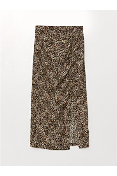 LC Waikiki Modanova Sezon Blue Slim Fit Floral Women's Skirt