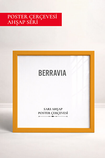 BERRAVIA Sarı Ahşap Çerçeveli Poster Çerçeve, Kare Çerçeve, Resim Çerçevesi S...