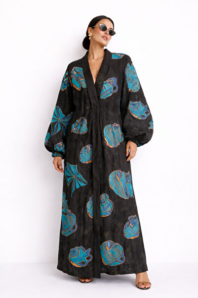 Marever Fashion Silk Brocade Kimono Kaftan Abayas