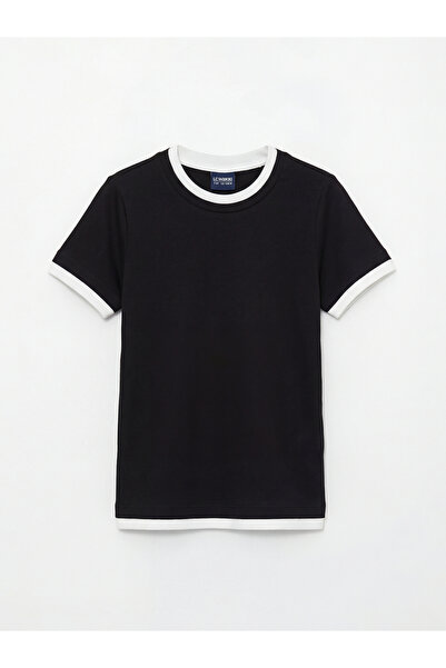 LC Waikiki تي شيرت أسود برقبة دائرية للفتيات من GÜLİS GİYİM