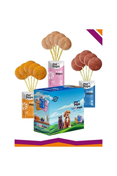 PET POPS Lollipops Dondurularak Kurutulmuş Karışık Mix Lezzet Paketi Kedi Köp...