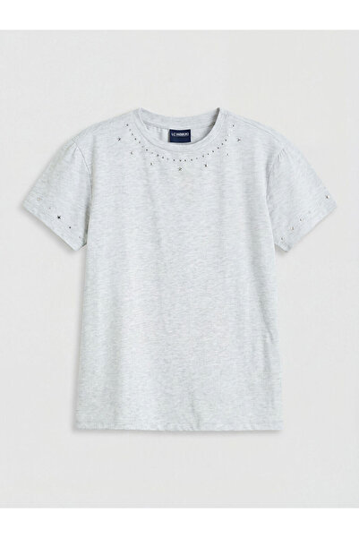 LC Waikiki Crew Neck Stoned Girl's T-Shirt