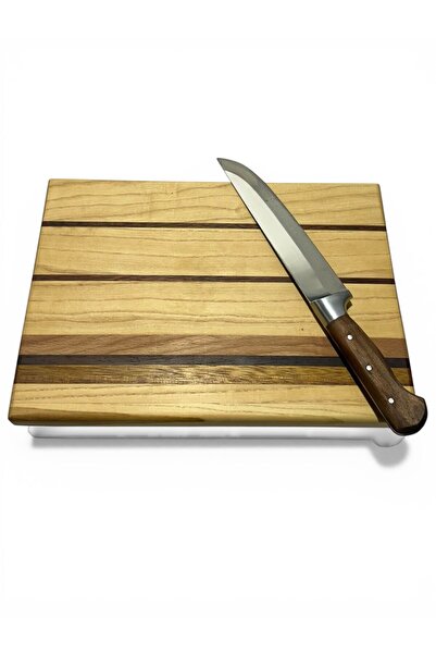 LUXURY WOOD DESİGN Handmade Light Tone Solid Wood Chef Cutting Board – Premiu...
