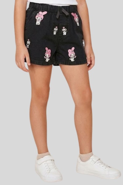 ww waka waka kids store Melody Character Printed Elastic Waist Denim Girls' S...