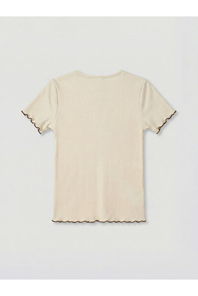 LC Waikiki Crew Neck Embroidered Girl's T-Shirt