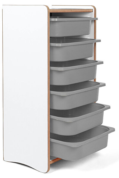 blanch 6 Çekmeceli Çocuk Odası Organizer Dolap – 18mm MDF Ceviz Gövde, Beyaz ...