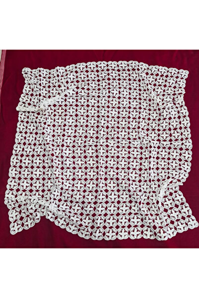 Petek Collection Lace Knitted Coffee Table, Viscose, Tablecloth 100% Handcraf...