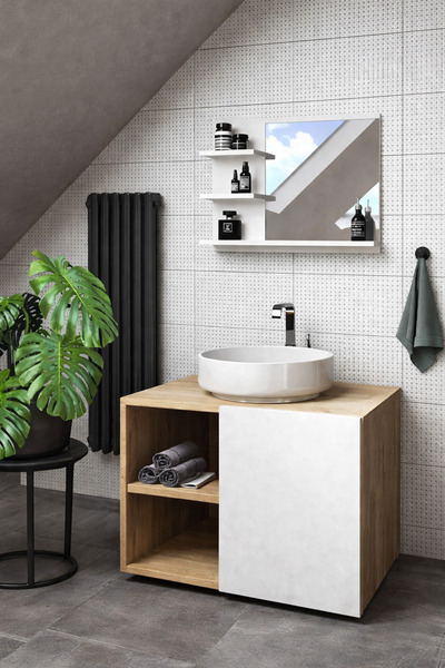 EC HOMEDESİGN 3 raflı aynalı banyo WC dolabı