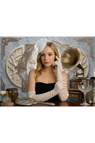 shop Set dublu Gatsby: Fascinator din voal alb și mănuși albe
