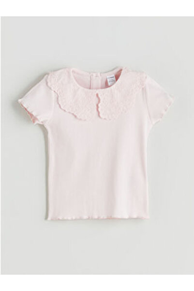 LC Waikiki Modanova Sezon Pink Peter Pan collar Embroidered Girl's Blouse