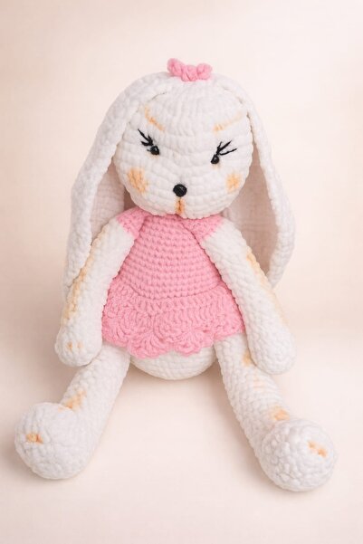 abanasa abanasa El Yapımı Amigurumi Pembe Elbiseli Tavşan – Yumuşak Örgü Pelu...