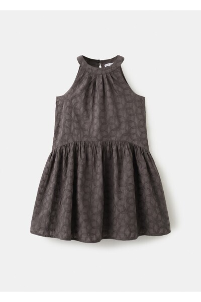 MANGO Kids Çiçek işlemeli elbise