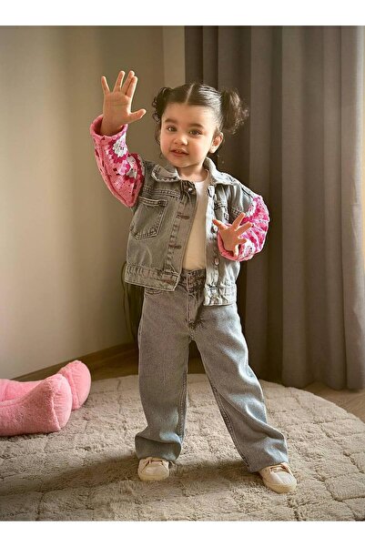 CHİCKİDSWEAR Girl's Tiriko Paneled Jeans 2-Piece Set